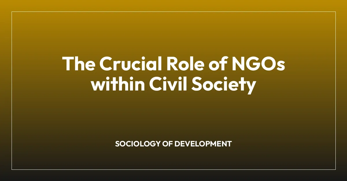 The Crucial Role of NGOs within Civil Society